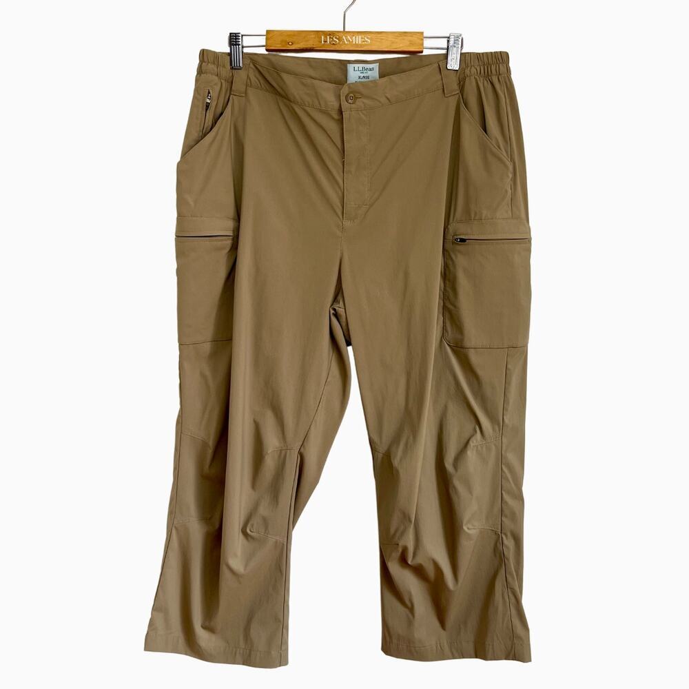 LLBean Water Repellent UPF 50+ Comfort Trail Crop Pants XL, Mid-Rise Straight